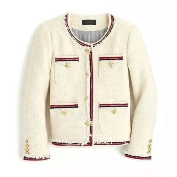 J. Crew Tweed Raw Edge Lady Jacket Blazer - Picture 8 of 11